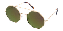 5146REV Medium Unisex Metal Retro Octagon Aviator w/ Color Mirror