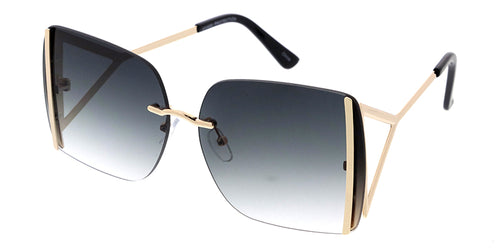 5166 Women's Metal  Large Square Frame w/  Wide Temples