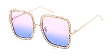 5172COL Women's Metal Large Rounded Square Chain Link Frame w/ Color Lens