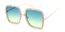 5172COL Women's Metal Large Rounded Square Chain Link Frame w/ Color Lens
