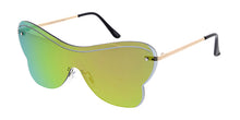 5184 Women's Metal Large Rimless Diamond Cut Butterfly Shield Frame