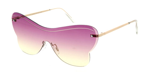 5184 Women's Metal Large Rimless Diamond Cut Butterfly Shield Frame