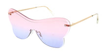 5184 Women's Metal Large Rimless Diamond Cut Butterfly Shield Frame