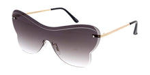 5184 Women's Metal Large Rimless Diamond Cut Butterfly Shield Frame