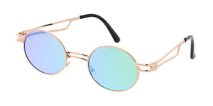 5186REV Unisex Metal Small Oval Steampunk Vintage Inspired Frame w/ Color Spectrum Lens