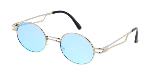 5186REV Unisex Metal Small Oval Steampunk Vintage Inspired Frame w/ Color Spectrum Lens