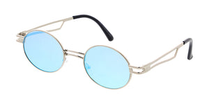 5186REV Unisex Metal Small Oval Steampunk Vintage Inspired Frame w/ Color Spectrum Lens