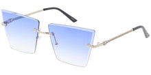 5203 Women's Metal Large Square Rimless Diamond Cut Lens