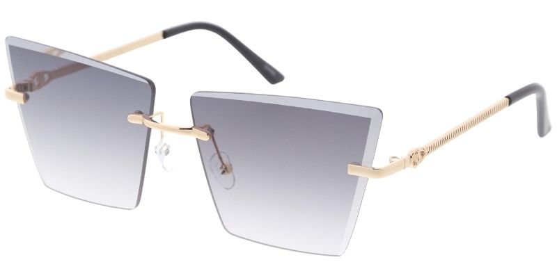 5203 Women's Metal Large Square Rimless Diamond Cut Lens