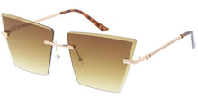 5203 Women's Metal Large Square Rimless Diamond Cut Lens