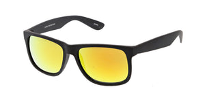6079RV Men's Casual Plastic Square Soft Rubberized Finish Frame w/ Color Mirror Lens