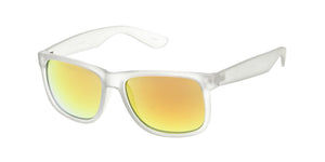 6079RV Men's Casual Plastic Square Soft Rubberized Finish Frame w/ Color Mirror Lens