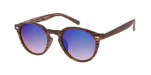 6100RV Unisex Plastic Small Vintage Inspired Hipster Woodgrain Print Frame w/ Color Mirror Lens