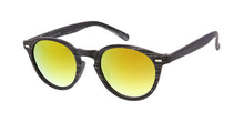 6100RV Unisex Plastic Small Vintage Inspired Hipster Woodgrain Print Frame w/ Color Mirror Lens