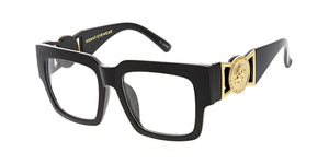 6114VE/CLR Vivant Eyewear Plastic Large Square Frame w/ Clear Lens