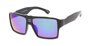 6167ME/RV Men's Plastic Casual Medium Square Frame w/ Color Mirror Lens