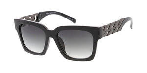 6195 Women's Plastic Medium Square Frame w/ Metal Chain Link Arms