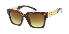 6195 Women's Plastic Medium Square Frame w/ Metal Chain Link Arms