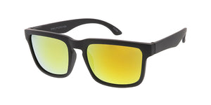 6232SFT/RV Men's Plastic Casual Square Soft Rubberized Finish Frame w/ Color Mirror Lens