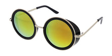6243RV Unisex Combo Large Round Side Shield Steampunk Frame w/ Color Mirror Lens