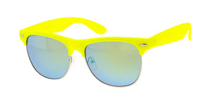 6271SFT/RV Unisex Combo Medium Clubber Rubberized Neon Frame w/ Color Mirror Lens