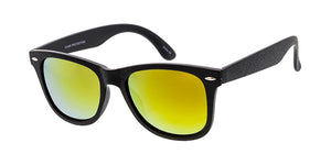 6273MT/RV Unisex Plastic Standard WF Leather-Texture Frame w/ Color Mirror Lens