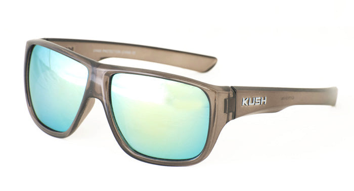 6317KSH/RV KUSH Plastic Crystal Smoke Frame w/ Color Mirror Lens