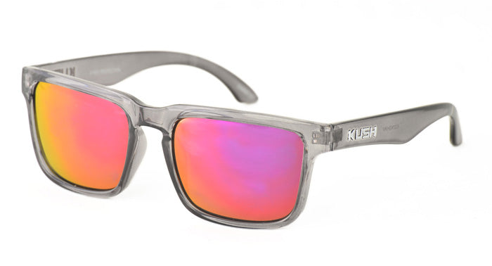 6327KSH/RV KUSH Plastic Crystal Smoke Frame w/ Color Mirror Lens