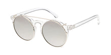 6442RV Unisex Combo Large Hipster Round Frame w/ Metal Clip On Lens and Color Mirror Lens