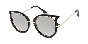 6578RV Women's Combo Medium Designer Cat Eye Frame w/ Color Mirror Lens