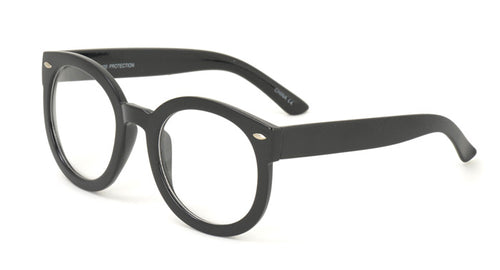 6580CLR Women's Plastic Large Round Frame w/ Clear Lens