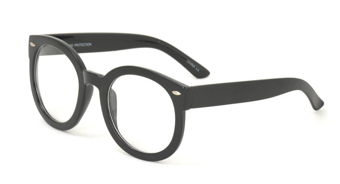6580CLR Women's Plastic Large Round Frame w/ Clear Lens