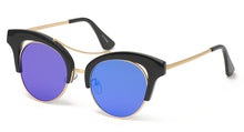 6594RV Women's Combo Medium Double Bridge Cat Eye Frame w/ Color Mirror Lens