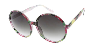 6629FLR Women's Plastic Large Bohemian Round Floral Print Frame