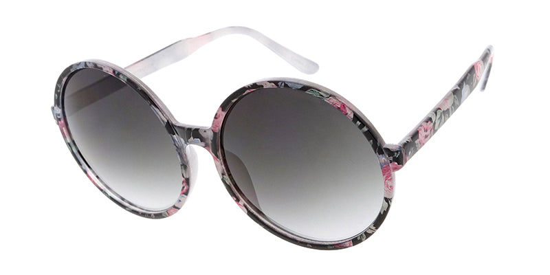 6629FLR Women's Plastic Large Bohemian Round Floral Print Frame