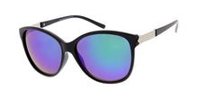 6646RV Women's Plastic Medium Designer Inspired Frame w/ Metal Accents and Color Mirror Lens