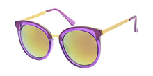 6722CRY/RV Women's Plastic Oversized Rounded Crystal Color Frame w/ Color Mirror Lens