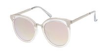 6722CRY/RV Women's Plastic Oversized Rounded Crystal Color Frame w/ Color Mirror Lens