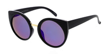 6734RV Women's Plastic Medium Rounded Cat Eye Frame w/ Color Mirror Lens