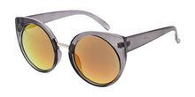 6734RV Women's Plastic Medium Rounded Cat Eye Frame w/ Color Mirror Lens