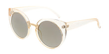 6734RV Women's Plastic Medium Rounded Cat Eye Frame w/ Color Mirror Lens