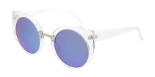 6734RV Women's Plastic Medium Rounded Cat Eye Frame w/ Color Mirror Lens