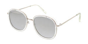 6737CRY/RV Women's Combo Large Square Crystal Frame w/ Color Mirror Lens