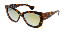 6751RV Women's Plastic Large Chunky Cat Eye Frame w/ Color Mirror Lens