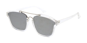 6755RV Unisex Combo Medium Geometric Double Bridge Designer Frame w/ Color Mirror Lens