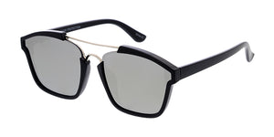 6755RV Unisex Combo Medium Geometric Double Bridge Designer Frame w/ Color Mirror Lens