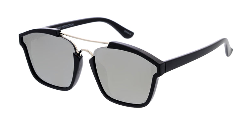 6755RV Unisex Combo Medium Geometric Double Bridge Designer Frame w/ Color Mirror Lens