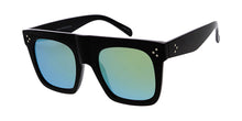6760RV Women's Plastic Large Flat Top Rectangular Frame w/ Color Mirror Lens