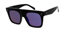 6760RV Women's Plastic Large Flat Top Rectangular Frame w/ Color Mirror Lens