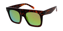 6760RV Women's Plastic Large Flat Top Rectangular Frame w/ Color Mirror Lens